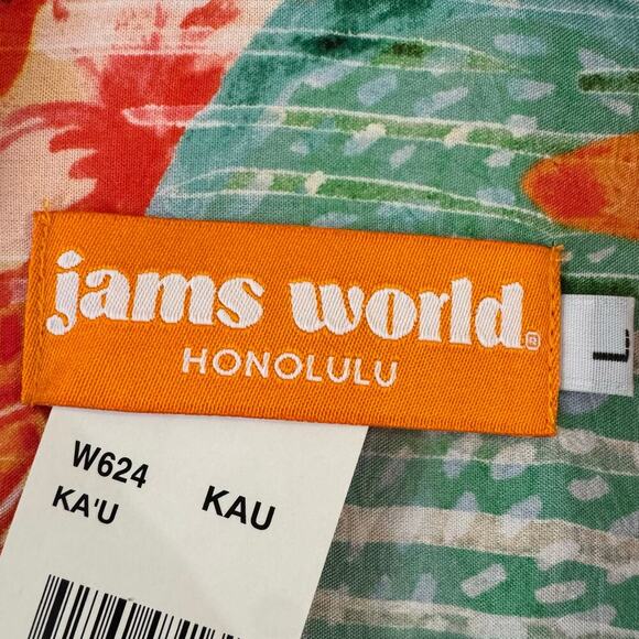 NWT Jams World Ka’u Women’s Short Sleeve Hawaiian Print Button Up Shirt Large - Picture 4 of 8